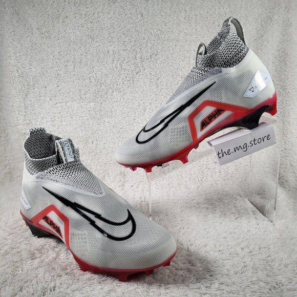 Nike Alpha Menace Elite 3 White/Red Mens Sz 11.5 Football Cleats CT6648-103 main image 6